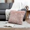 Hastings Home Hastings Home 22-Inch Square Faux Fur Pillow, Pink 646904JFT - alternate 2